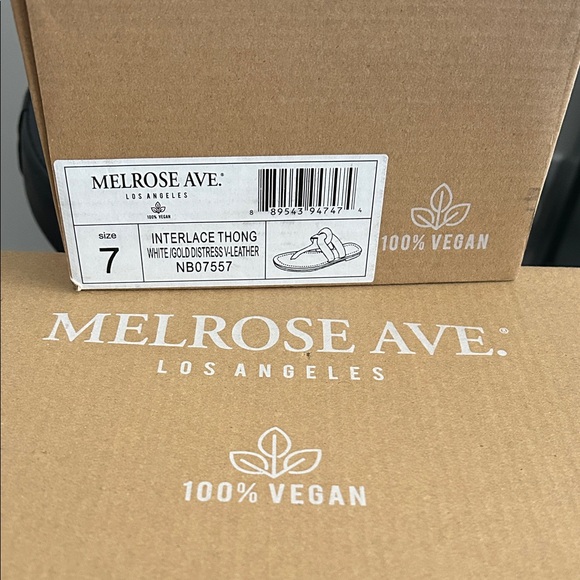 Melrose Ave White and Tan Women's Sandals - Picture 2 of 8